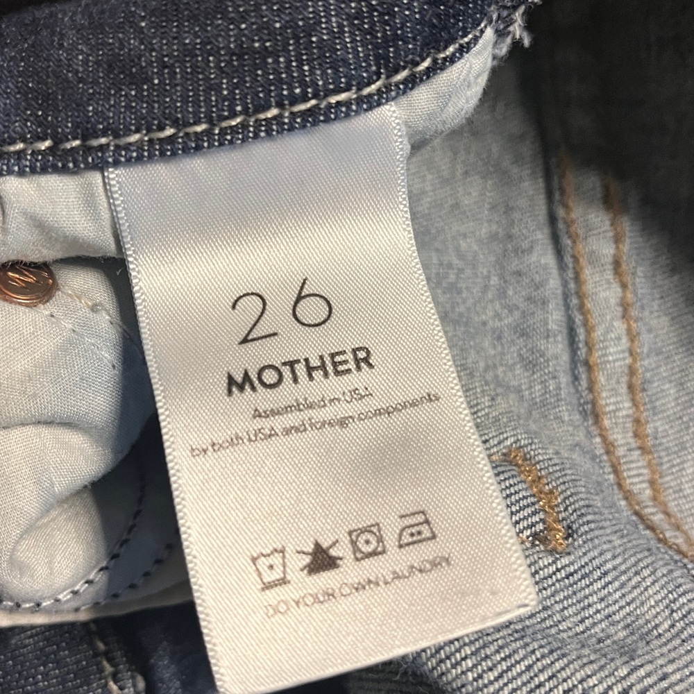 MOTHER womens Distressed Dark Blue Skinny Jeans - Picture 7 of 8